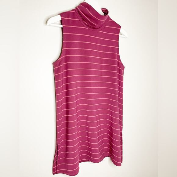 Garnet Hill size small striped turtleneck sleeveless dress - Picture 2 of 9